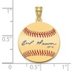 Black Bow Jewelry 14K Gold Plated Earl Weaver Signature SM Enamel Baseball Pendant - 4 of 4