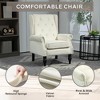 Modern Accent Chair with Rubber Wood Legs, Stylish Button-Tufted Lounge Armchair for Living Room & Bedroom - ModernLuxe - 4 of 4