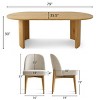 9-Piece Oval Dining Table Set, Modern Wood Table in Black or Oak with 8 Upholstered Dining Chairs, Perfect for Kitchen & Dining Room- Maison Boucle - 3 of 4