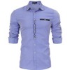 Men's Shirts Casual Slim Fit Plaid Button Down Dress Shirt,2XL,Small Blue Plaid - 2 of 4