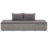 vidaXL Lounge Bed Gray and dark gray Polyethylene rattan - 4 of 4