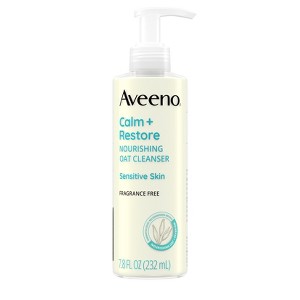 Aveeno Calm + Restore Face Cleanser for Sensitive Skin with Nourishing Oat & Feverfew - Fragrance Free - 7.8 fl oz - 1 of 4