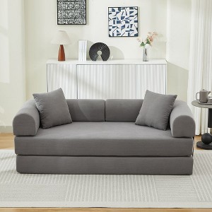 Kumasinova Convertible Sofa Bed,Corduroy Sleeper Couch with 2 Pillows,Modular 3-Seater Sofa Futon Couch for Living Room,Office,Apartment - 1 of 4