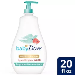 Baby Dove Fragrance Free Moisture Sensitive Skin Hypoallergenic Wash - 20 fl oz
