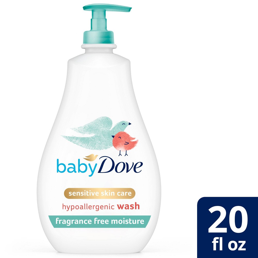 Photos - Shower Gel Baby Dove Fragrance Free Moisture Sensitive Skin Hypoallergenic Wash - 20