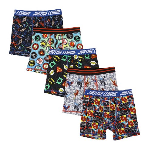 Youth Boys Justice League Boxer Brief Underwear 5-pack - Superhero Comfort  For Kids : Target