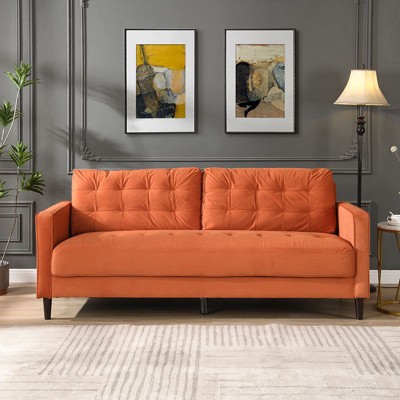 CAVINAS 74" Modern Sofa with Armrests for Living Room,2-Seater Upholstered Couch,High Resilience Love Seat Sofa,Solid Wood Frame Comfy Couch