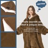 Inhand Oversized Wearable Blanket Hoodie, Long Hooded Blanket for Girls, Cozy Flannel Sweatshirt Blanket with Giant Pocket and Zipper - 2 of 4