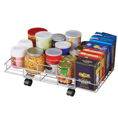 Collections Etc Slim Flat Rolling Floor Shelf 17 X 14 X 4.75 Grey