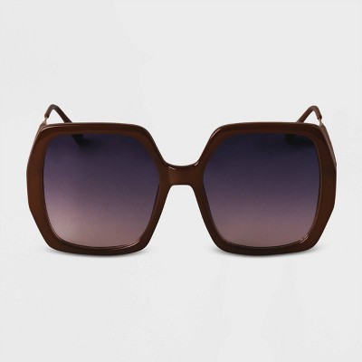 Women's Retro Square Sunglasses - A New Day Black