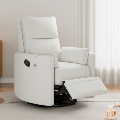 Whisen Upholstered Swivel Recliner with Removable Pillows - Beige