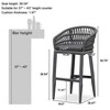 PURPLE LEAF Outdoor Rattan Bar Stools Set of 2 Modern Boho Aluminum Patio Bar Height Chair with Cushion for Garden Outdoor and Indoor - 3 of 4