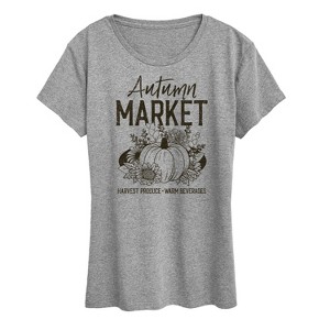 Women's - Instant Message - Autumn Market Harvest Produce Short Sleeve Graphic T-Shirt - 1 of 4