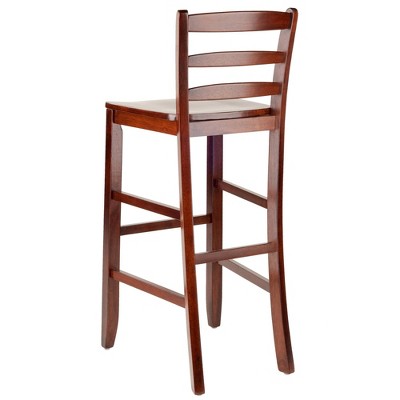 Set of 2 Walnut Ladder Back 30" Bar Stools