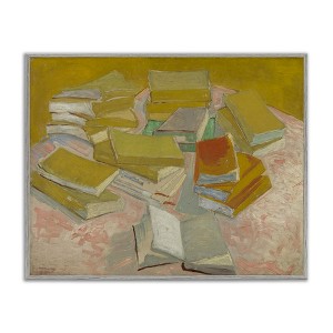 Stupell Industries Classical Piles of French Novels Framed Giclee Art, Gray, 20" x 16" - 1 of 4