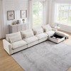 NicBex L-Shaped Corduroy Sectional Sofa,Deep Seat Couch with Storage Ottoman and 4 Waist Pillows for Living Room,Bedroom - 2 of 4