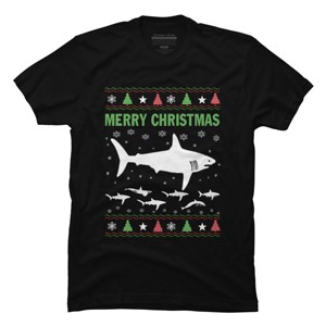 Men's Design By Humans Shark Christmas By sophialada T-Shirt - 1 of 4