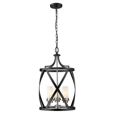 Malcalester 3-Light Pendant - Matte Black & Brushed Nickel, 14" Wide, Dimmable, Stylish Design