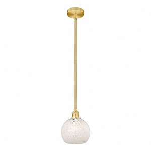 White Mouchette - 1 Light Stem Hung Mini Pendant In Modern Style-10 Inches Tall and 8 Inches Wide - 1 of 1