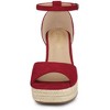 Allegra K Women's Ankle Strap Wedge Heel Open Toe Sandals - 3 of 4