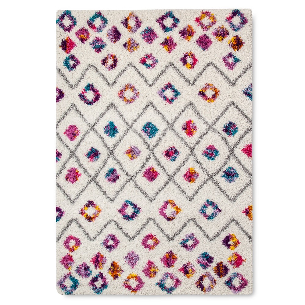 7'10inx10' Tatyana Moroccan Diamond Trellis Shaggy Area Rug Pink - nuLOOM