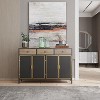 47.64" Freestanding 4 Door Sideboard with 3 Top Drawers, Dark Gray - ModernLuxe - 2 of 4