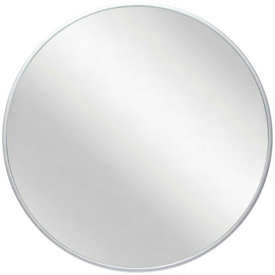 Infinity Instruments 20082SV Plata 21 Inch Round Hanging Wall Mounted Decorative Mirror with Silver Matte Frame