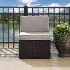 Palm Harbor Outdoor Wicker Center Chair: Gray, Crosley - Steel Frame, UV-Resistant, Removable Cushions - 3 of 4