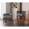 MAYEERTY Modern Soft Chenille Accent Chair - Open Back 3-Leg Barrel - Comfy Dining Set of 2 (Beige) - 4 of 4