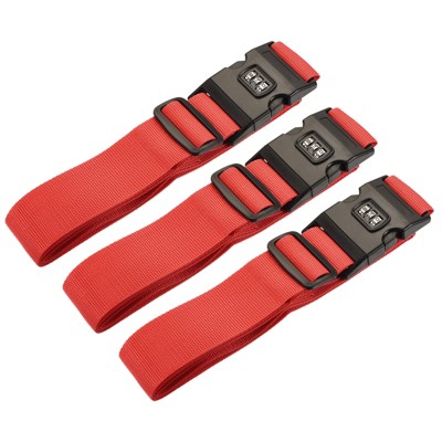 Unique Bargains Travel Luggage Adjustable Buckle Belt Utility Straps 3 Pcs