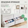 Dresser for Bedroom with 9 Fabric Drawers, Tall Chest Organizer Units for Clothing, Closet, Storage Tower with Cabinet, Metal Frame, Wooden Top - 4 of 4