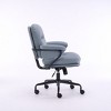 TinyHomie Ergonomic White Leather Office Chair with 360 Swivel, Adjustable Height, Reclining Backrest, Breathable Seat, Easy Assembly - 3 of 4