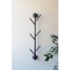 Wall-Mounted Iron Coat Rack – 28" Tall Peg Hanger for Entryway by Kalalou - 2 of 4