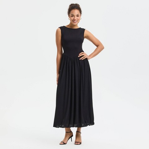 Женские платья A New Day Women's Sleeveless Bubble Hem Midi Dress - A New Day™ Black L
