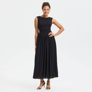 Women's Sleeveless Bubble Hem Midi Dress - A New Day Black S : Target