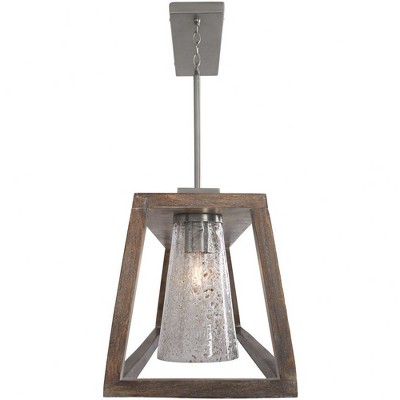 Connor 5-Light Black Wash and Nickel Chandelier with Seeded Glass