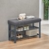 Shoe Bench, Storage Bench, Entryway Bench with Cushion, Shoe Shelf with Seat, Storage Organizer with Foam Padded Seat Linen - 3 of 4