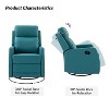 Ofelia Upholstery Wingback Swivel Recliner for Bedroom and Living Room |Artful Living Design - 4 of 4