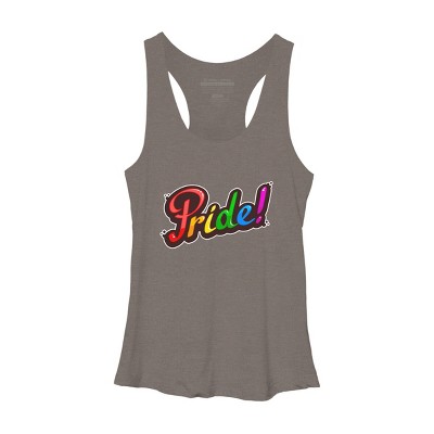 Adult Design By Humans Colorful Pride Rainbow Text By VectorKitchen Racerback Tank Top