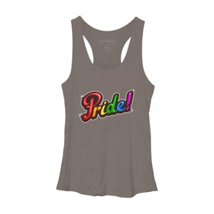 Adult Design By Humans Colorful Pride Rainbow Text By VectorKitchen Racerback Tank Top - 1 of 2
