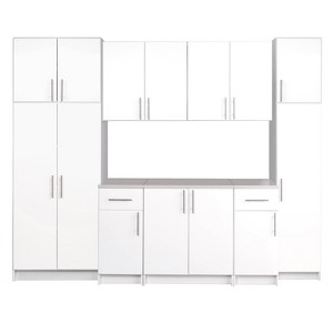 112" Elite with 9 Storage Cabinet Set White - Prepac: Laminated Composite Wood, Adjustable Shelves - 1 of 4