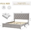 Garvee Velvet Upholstered Bed Frame with Storage Drawers, Button Tufted Wingback Headboard, Wooden Slat Support - 2 of 4