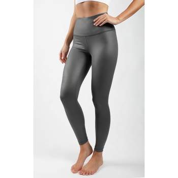 90 Degree By Reflex Interlink Faux Leather High Waist Cire Ankle Legging -  Deep Moss - Small : Target