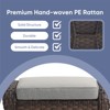 POCASSY Outdoor Ottomans Set of 2 with Cushion, Brown Wicker Patio Footrest with All Weather Wicker Rattan - 3 of 4