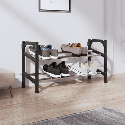 vidaXL Extendable Shoe Rack with 2 Shelves 46.9 in.x9.4 in.x14.6 in.