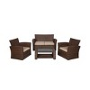 WestinTrends 4 Piece Conversation Outdoor Patio Sofa Set with Square Fire Pit Table - 3 of 4