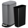 12L Stainless Steel Slim Bathroom Trash Can with Lid Soft Close, Step Pedal, Fingerprint-Resistant Finish for Kitchen or Bathroom - 3 of 4