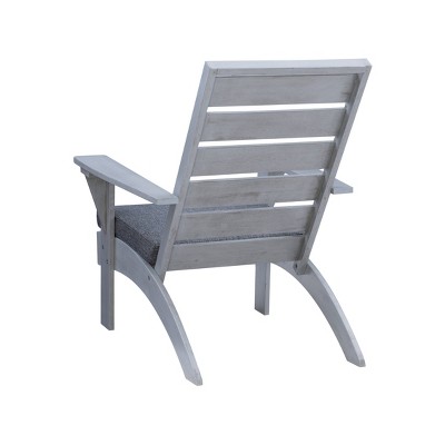 Rockport Gray Acacia Wood Outdoor Chair with Cushion