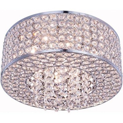 Elegant Lighting Amelie 4 light Chrome Flush Mount Clear Royal Cut Crystal