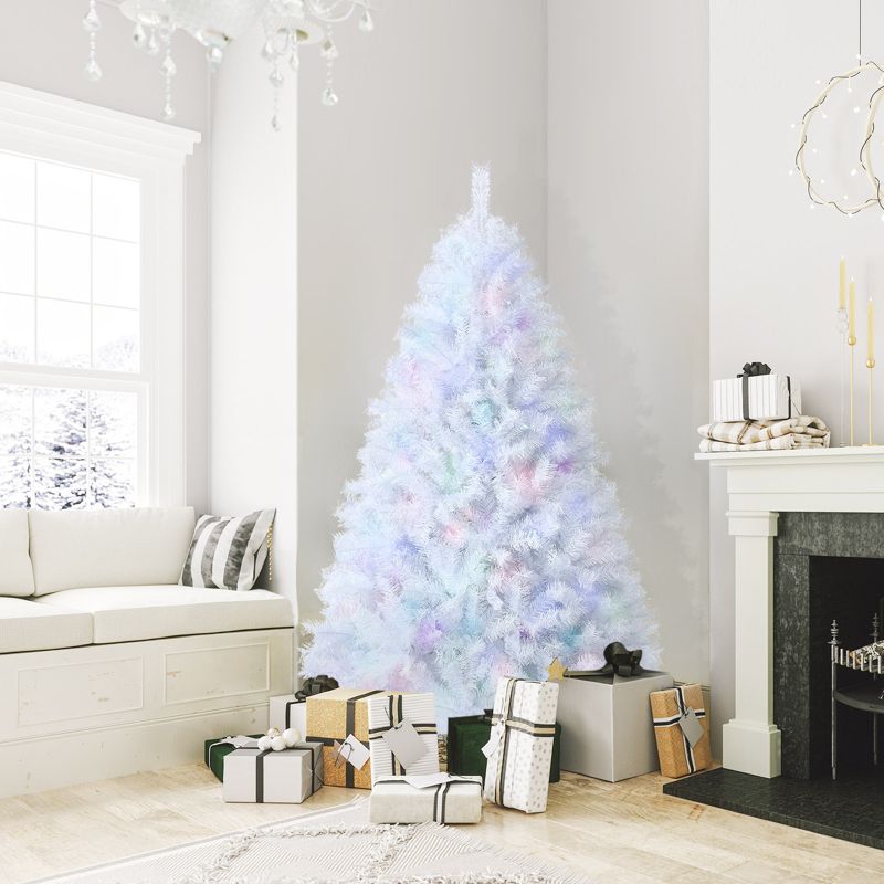 Tangkula White Realistic Xmas Tree, Lush Christmas Tree W/ PVC & PET Branch Tips, 2 of 11